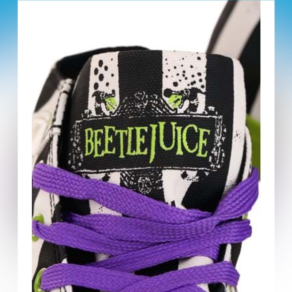BEETLEJUICE sneakers shoes black and white sandworm striped stripe Tim Burton - Picture 8 of 16